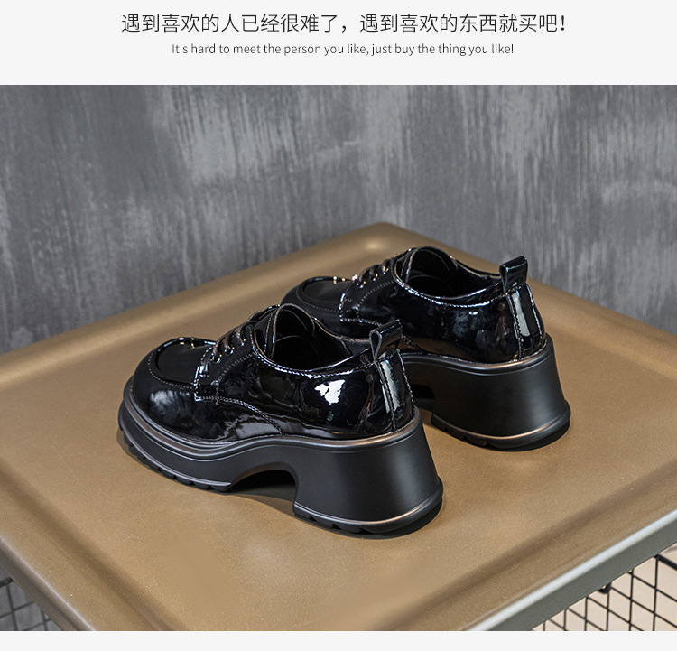 真皮休闲百搭乐福鞋2024夏季新款粗跟英伦女式单鞋子厚底小皮鞋女详情17
