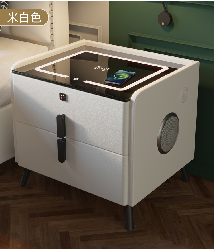 20362  智能床头柜简约现代多功能无线充电床边柜卧室轻奢意式网红储物柜详情14