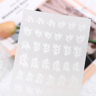 Rose nail art three-dimensional relief original sweet Fruit Vinnie oil painting texture nail art stickers pic 3