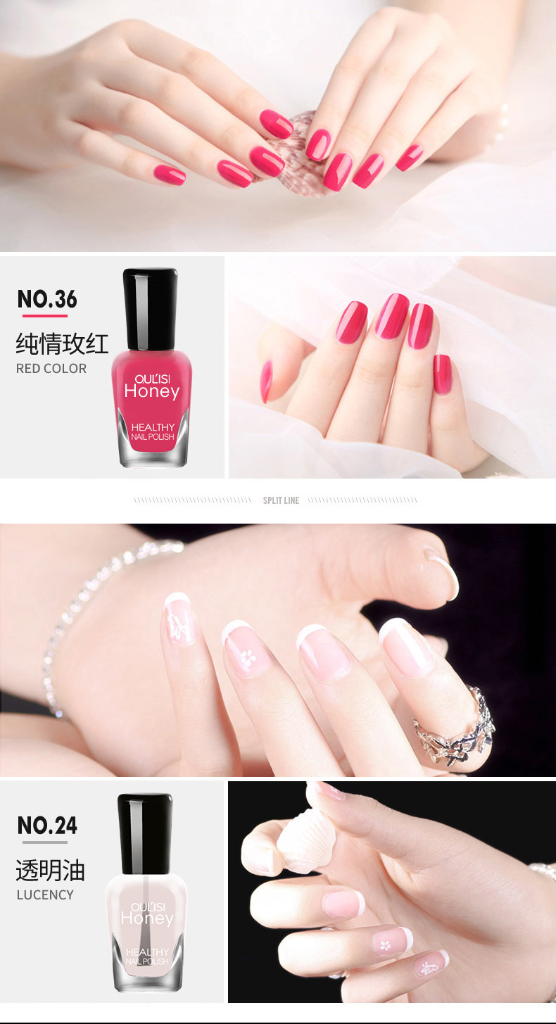 Oulis Water-based peelable and tear-off nail Polish 8ml no-baking wholesale cosmetics and Makeup set manufacturer pic 22
