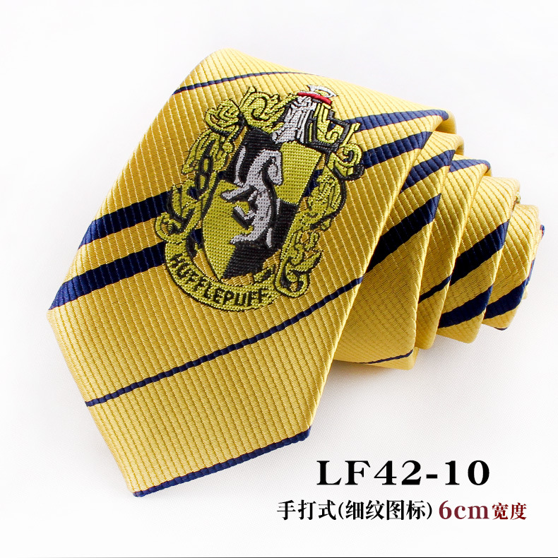 哈利波特领带格兰芬多斯莱特林拉文克劳赫奇帕奇学院条纹徽章领带详情19