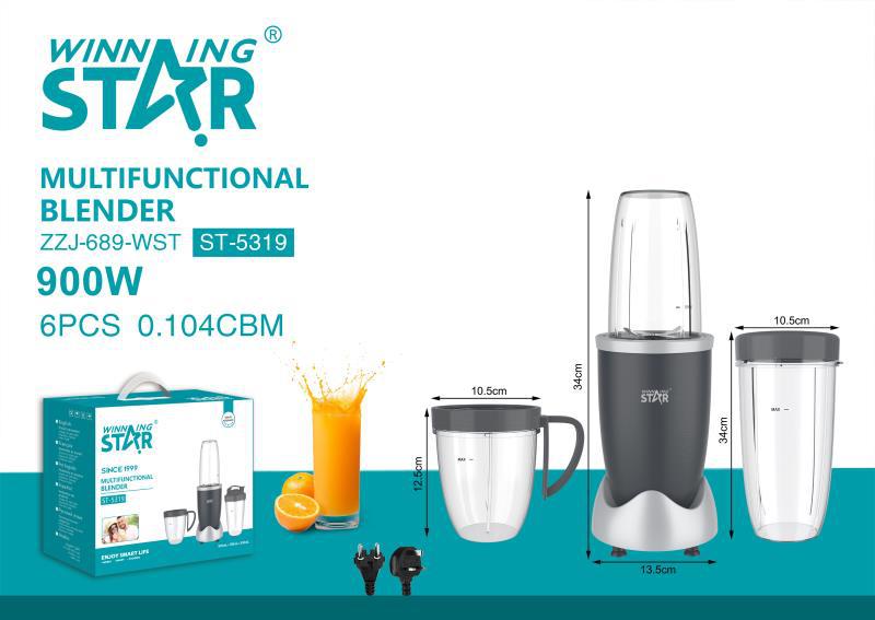 winningstar Cross-border Six-blade minced meat and complementary food Blender Three-piece Set Juicer pic 2