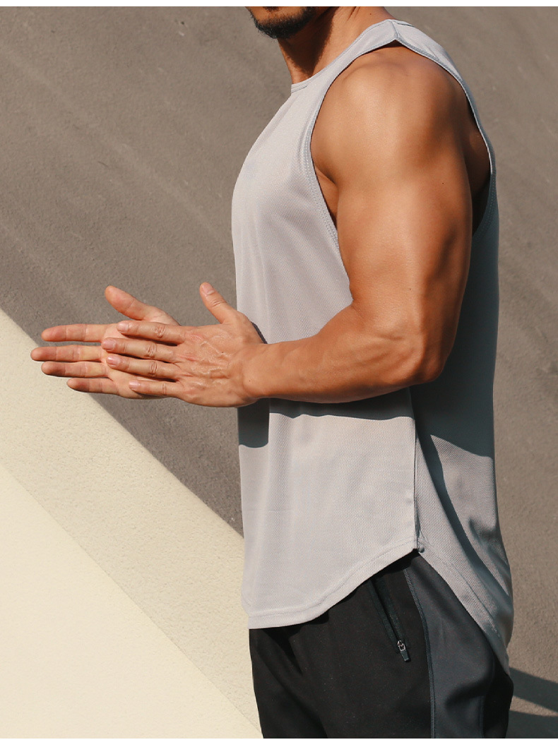 Summer marathon quick-drying sports vest for men, sleeveless shoulder, running training, basketball, loose fitness vest pic 20
