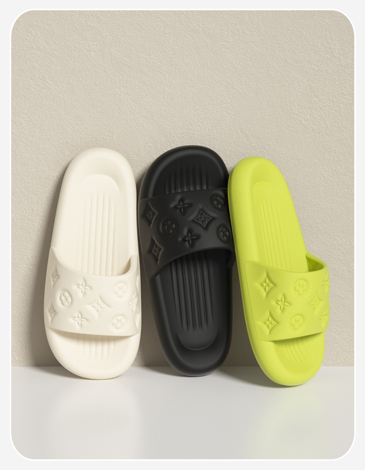 高级感时尚凉拖鞋女夏天拖鞋踩屎感厚底浴室防滑防臭小花eva拖鞋详情12