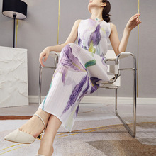 高档礼服三宅时尚连衣裙热卖新款法式收腰高弹褶皱气质优雅长裙子详情15