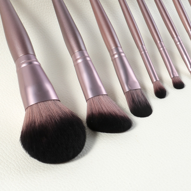 Matte pink 8-piece makeup brush set, loose powder blush brush, storage beauty tools, complete set of soft-bristled makeup brushes pic 13