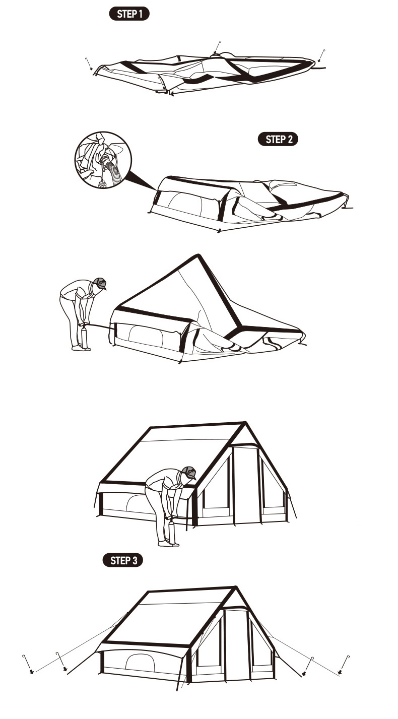 Inflatable tent, outdoor camping roof tent, automatic portable, no need to set up, rainproof cotton fabric thickened, large camping equipment pic 8