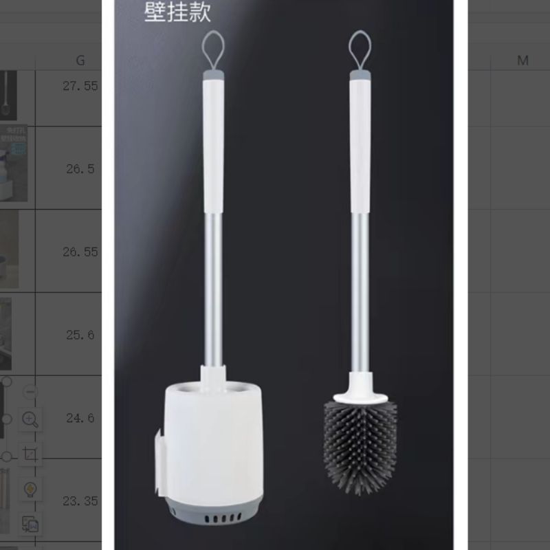 马桶刷带底座软毛刷头带挂环底座可过滤脏水可粘墙上不易粘头发0588详情1