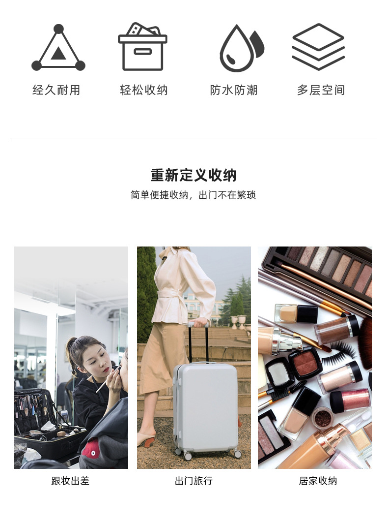 现货可拆卸隔板化妆包跨境热卖大容量化妆箱便携旅行品包包女详情2