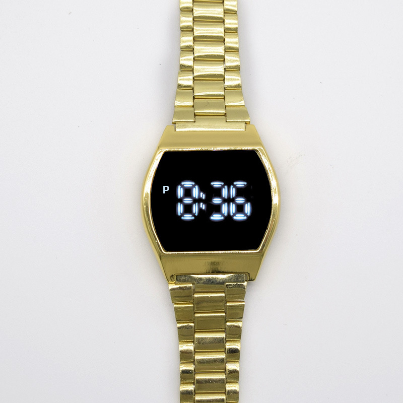 Factory direct sales of F91 metal steel band LED watch, square foreign trade fashionable electronic watch, touch watch for students, men and women pic 19