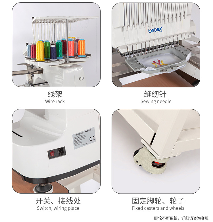 New single-head fully automatic computerized embroidery machine, garment embroidery, hat embroidery, multi-functional embroidery machine, 15-color embroidery machine pic 6