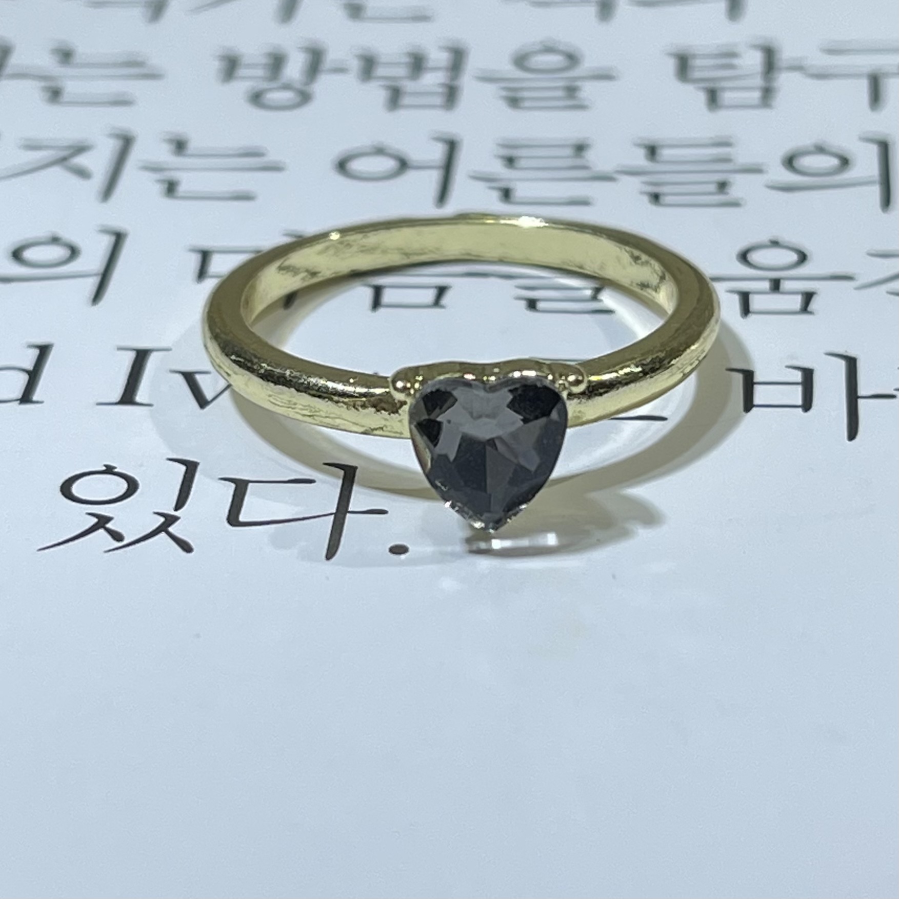 Cross-border exclusive zircon inlaid ring, Instagram style, recommended by a blogger, metal gold-plated heart-shaped ring factory direct sales pic 8