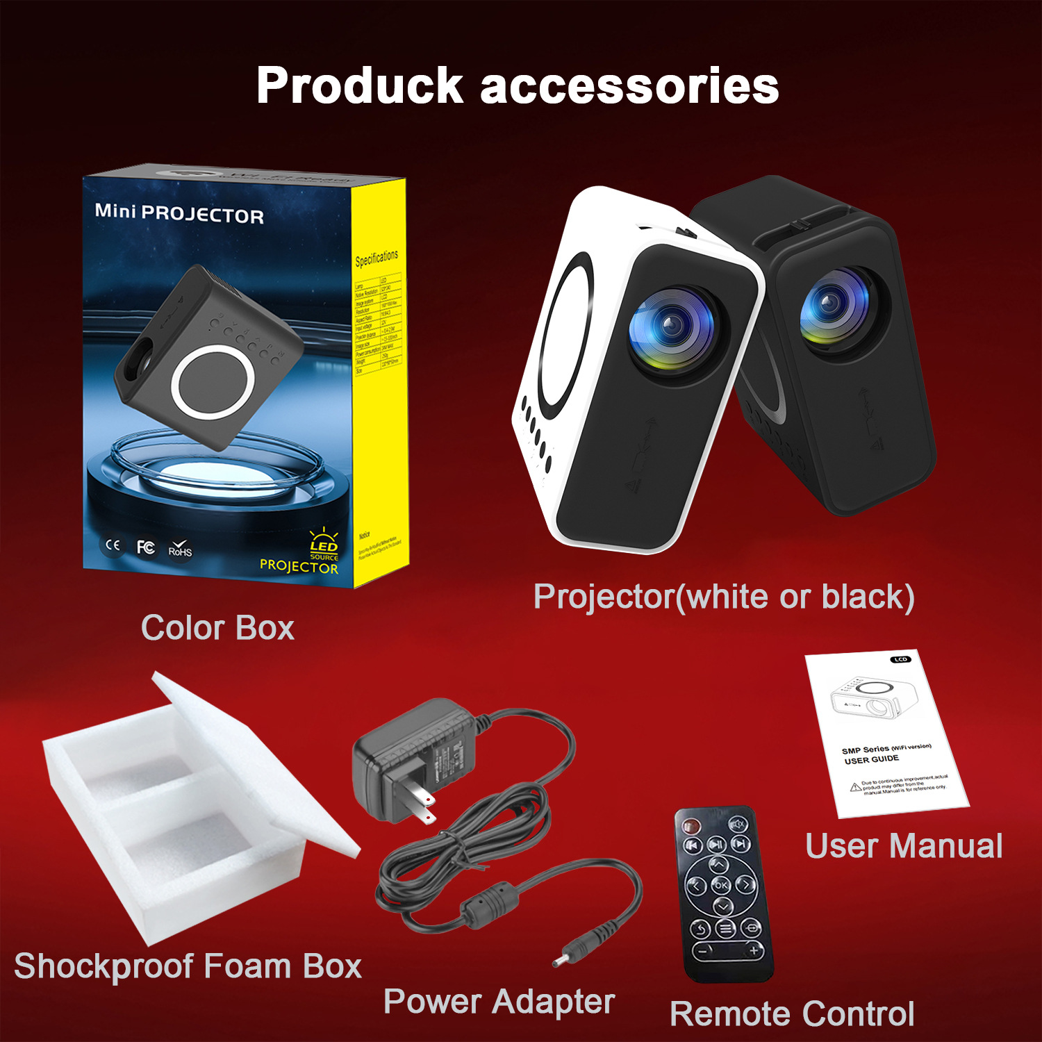 YT300 wireless + wired, YT500 mobile phone wifi dual-screen projector, home mini projector, mini home convenience pic 16