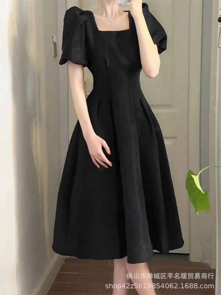 Early spring petite elegant dress for women 2023 summer waist-cinching and slimming lady chiffon floral mid-length dress pic 8