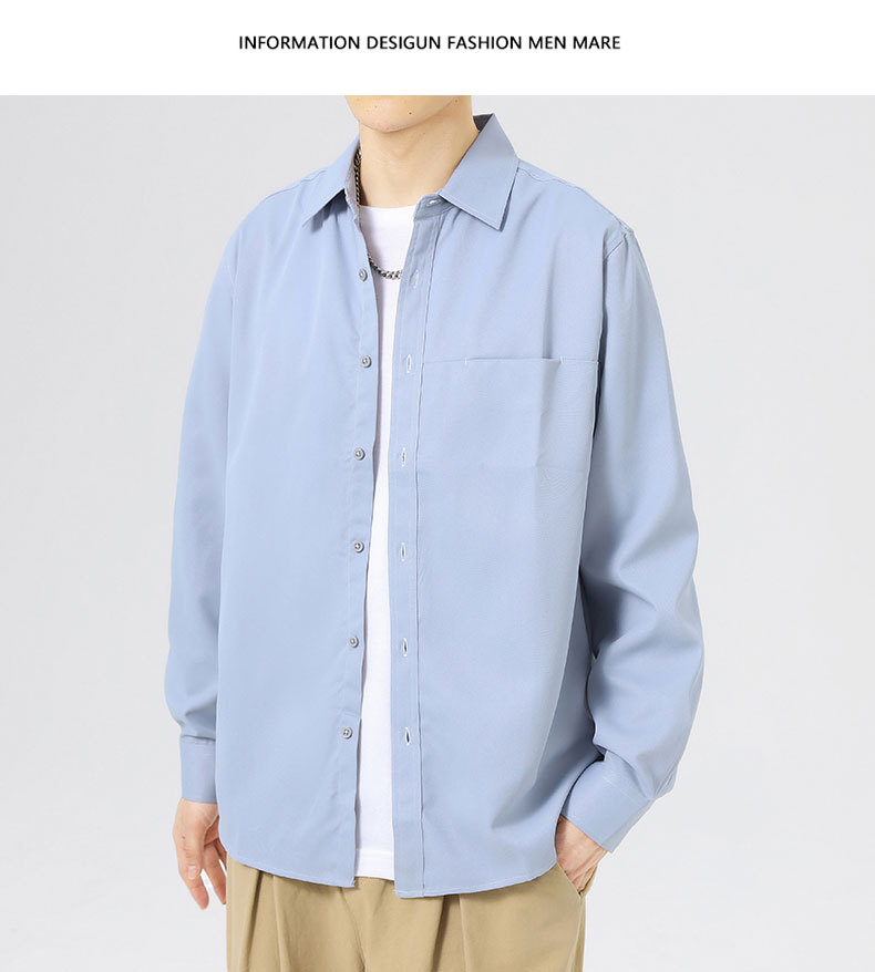2024 primavera/otoño nuevo manga larga blusa blanca para hombres versión coreana blusa suelta abrigos moda masculina una generación de cabello pic 27