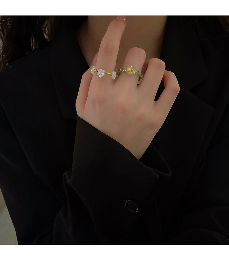 小清新弹力绳花朵戒指女新款百搭小众个性食指环春季新款套装首饰详情18