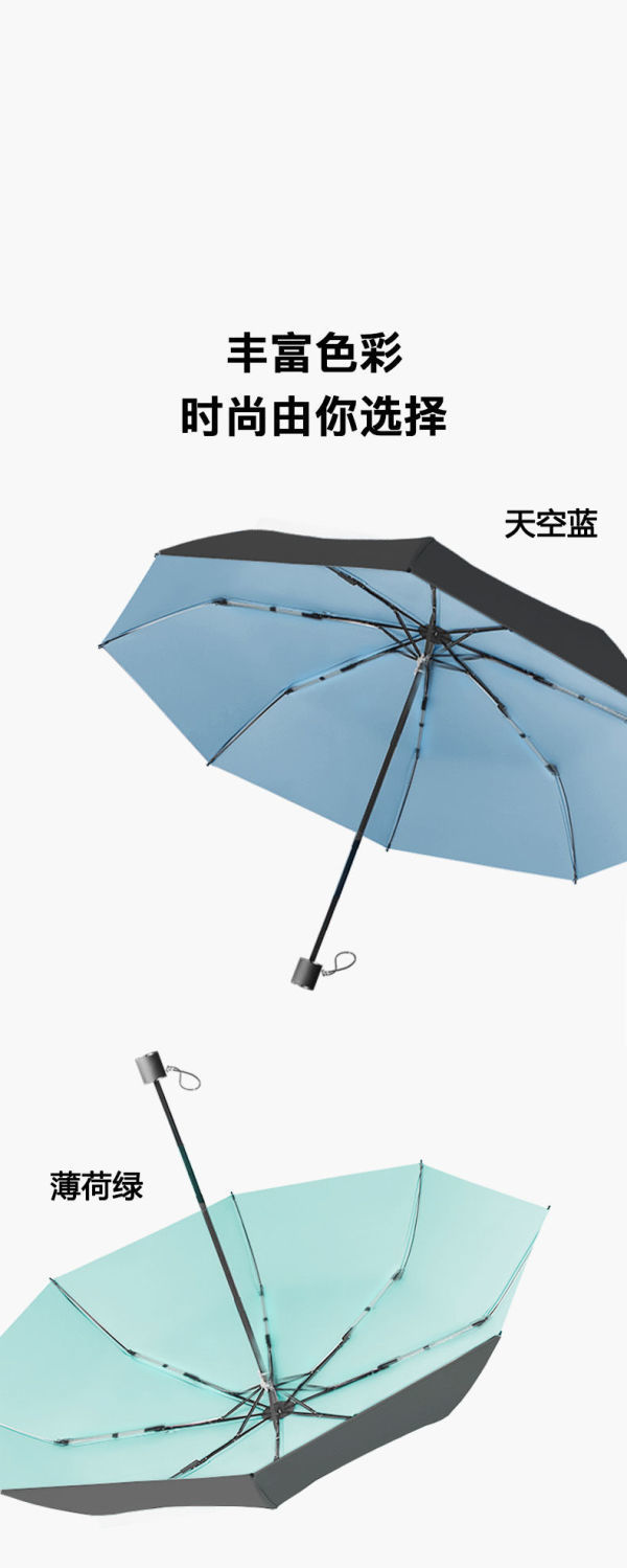 太阳伞加固双龙骨抗风暴雨伞加厚防紫外线晴雨两用四折叠遮阳伞详情12