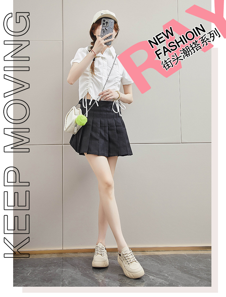 2024秋季小白鞋新款韩版ins女学生增高厚底运动板鞋休闲街拍K003详情1