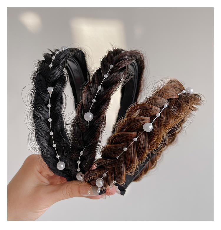 2024新款鱼骨辫假发发箍女一体麻花辫发卡发捆气质压发头箍头饰详情8