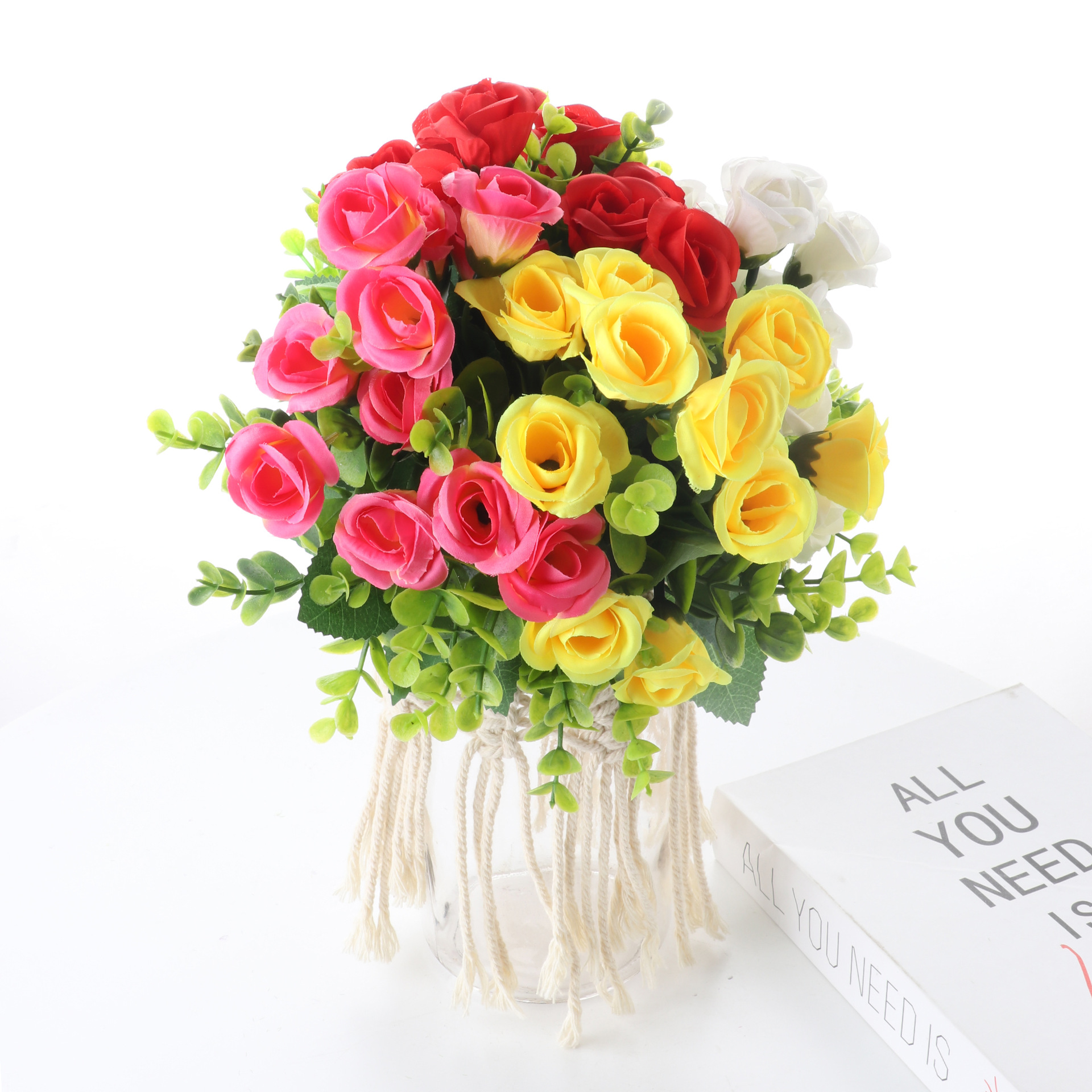 维拓仿真玫瑰花1花2苞玫瑰假花植物家居婚庆装饰绿植盆栽详情11