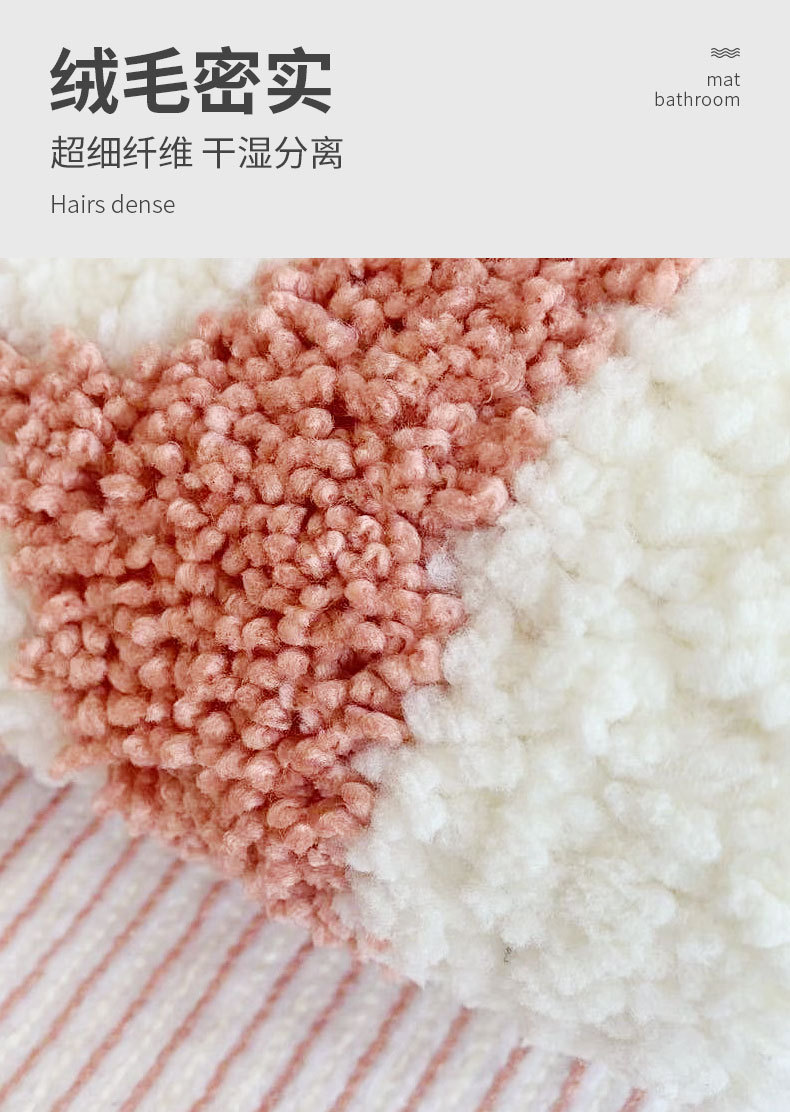 Simple Cloud Super Fiber bathroom, water-absorbing and anti-slip floor mat, home bedroom entrance mat pic 4