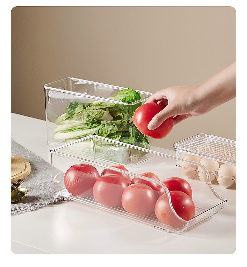 Refrigerator transparent water-draining preservation box, egg separator, food freezing refrigerator storage box manufacturer, plastic transparent ice pic 18