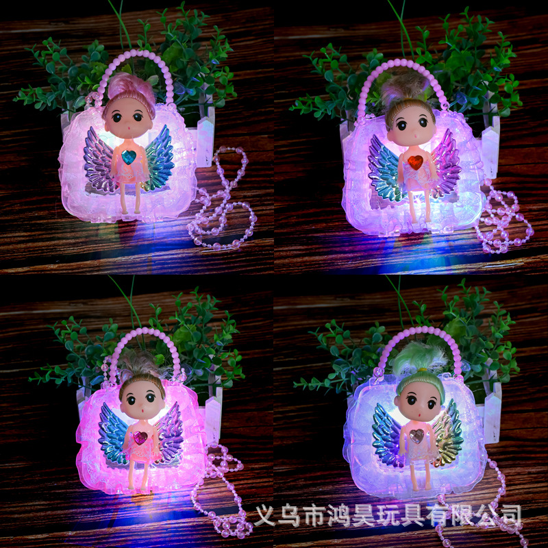 网红创意七彩闪光公主发光手提包过家家玩具地摊广场义乌市批发详情4