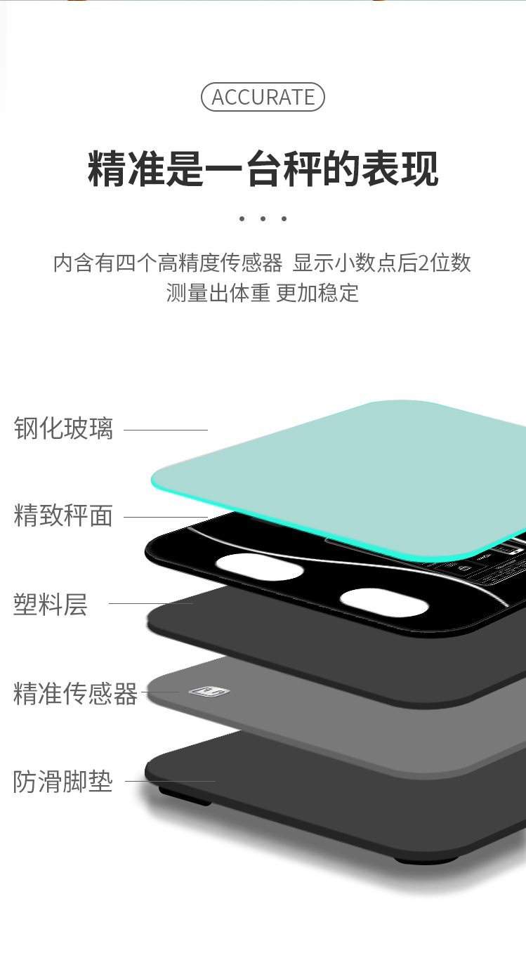 科迈智能体脂称体重秤电子秤家用人体秤体脂秤 人体称体脂测量详情6
