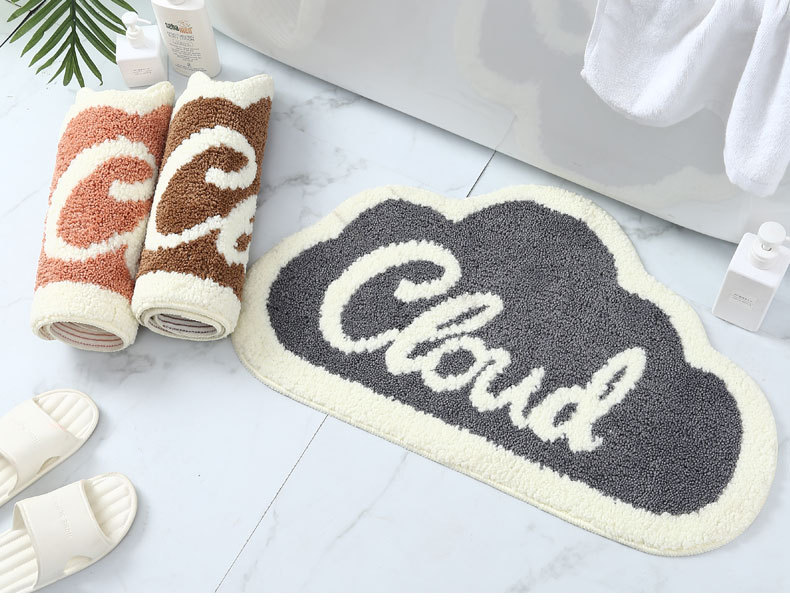 Simple Cloud Super Fiber bathroom, water-absorbing and anti-slip floor mat, home bedroom entrance mat pic 9