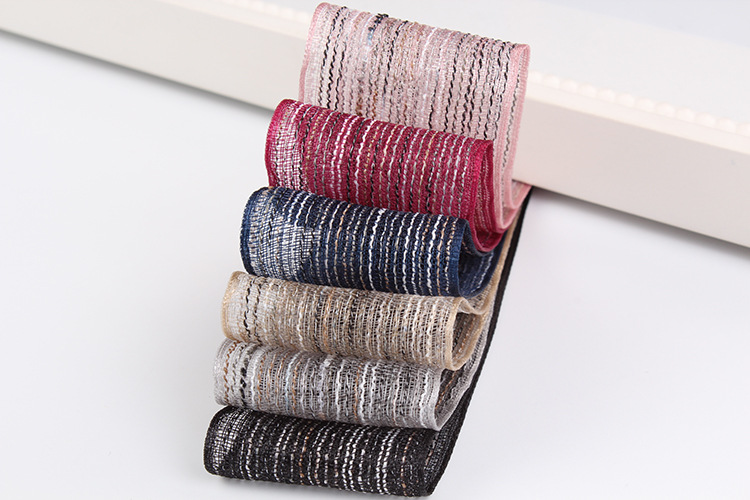 Dingxin ribbons, color-blocking jumpers, striped snow gauze ribbons, handcrafted hair accessories, clothing, top hats, woven ribbons, gift packaging ribbons pic 7