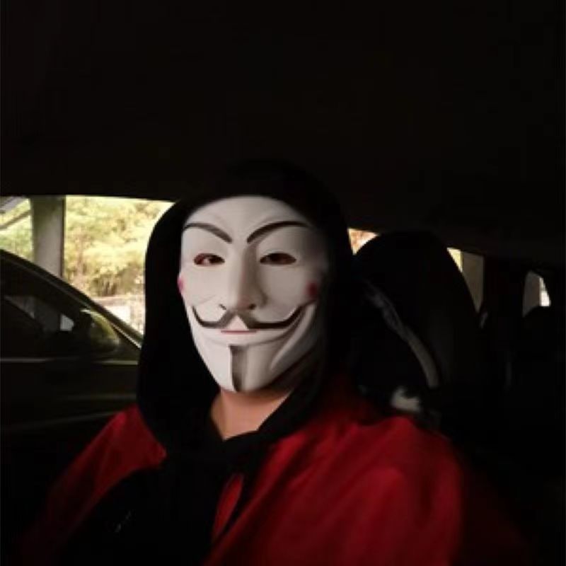 万圣节v字仇杀队面具男全脸化妆舞会黑客怪客成人鬼步舞假面死神详情7