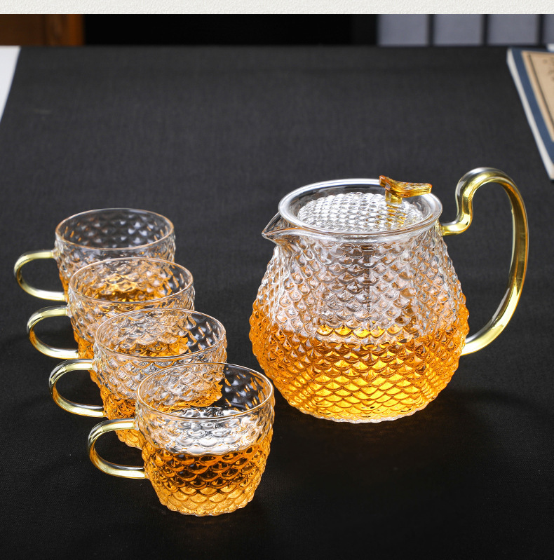 Creative and distinctive teapots, heat-resistant flower teapots, multi-color cups, daily health-preserving teapots, gift tea sets pic 16