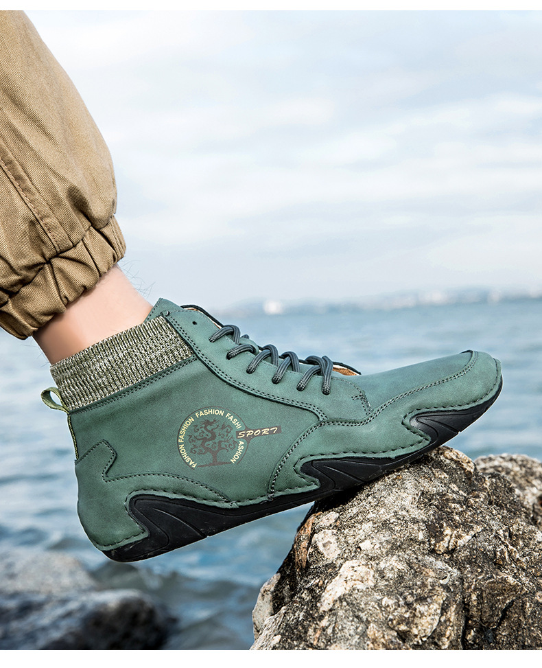 跨境爆款袜子口切尔西靴独立站大码男鞋高帮男士休闲鞋子马丁靴详情20