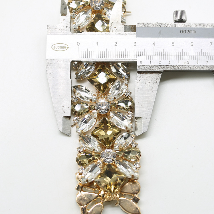 Fancy diamond chain, high-end water diamond decorative chain, hand-sewn headscarf decorative accessory, super sparkling glass DIY diamond jewelry pic 7