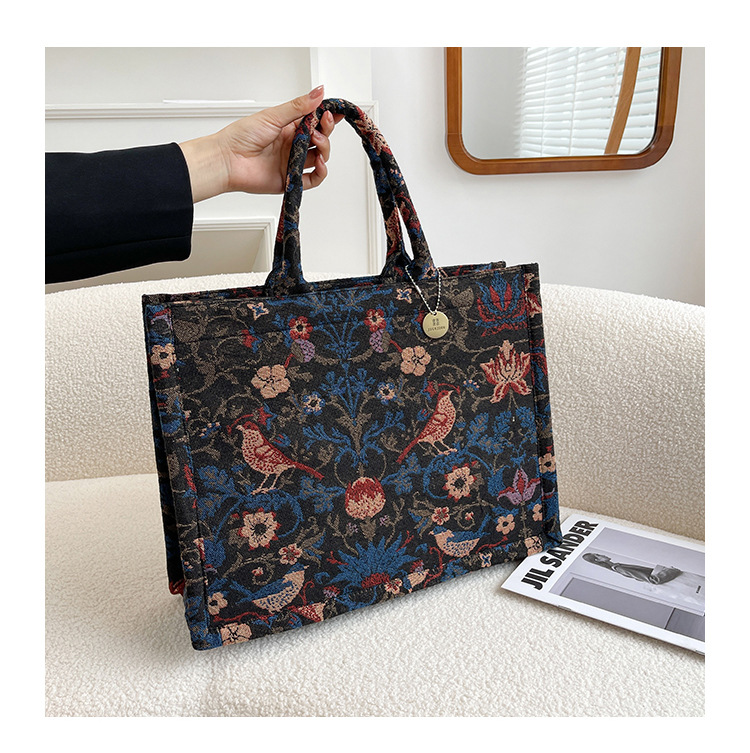 秋冬大包大容量单肩包包女2022新款个性绣花手拎包小众时尚托特包详情25