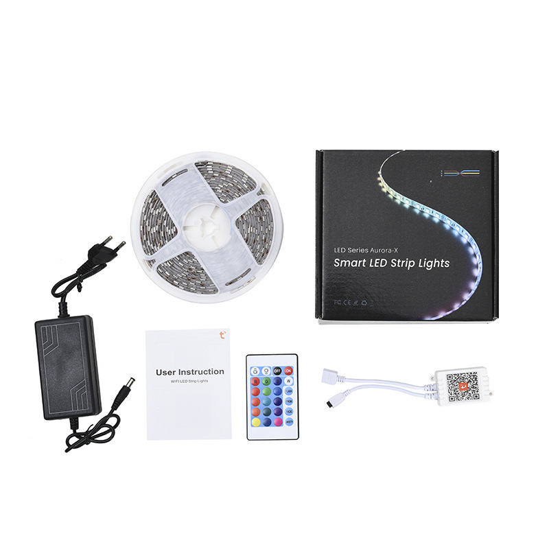 Hot-selling 5050RGB-2835RGB light strip 5M set, 54 light beads, color-changing light strip, decorative LED flowing light strip pic 11