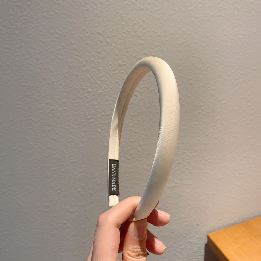 A light luxury and high-end satin fine-edge sponge hairband for women, a solid color high headband for the top of the head, a new trendy style in 2023 pic 28