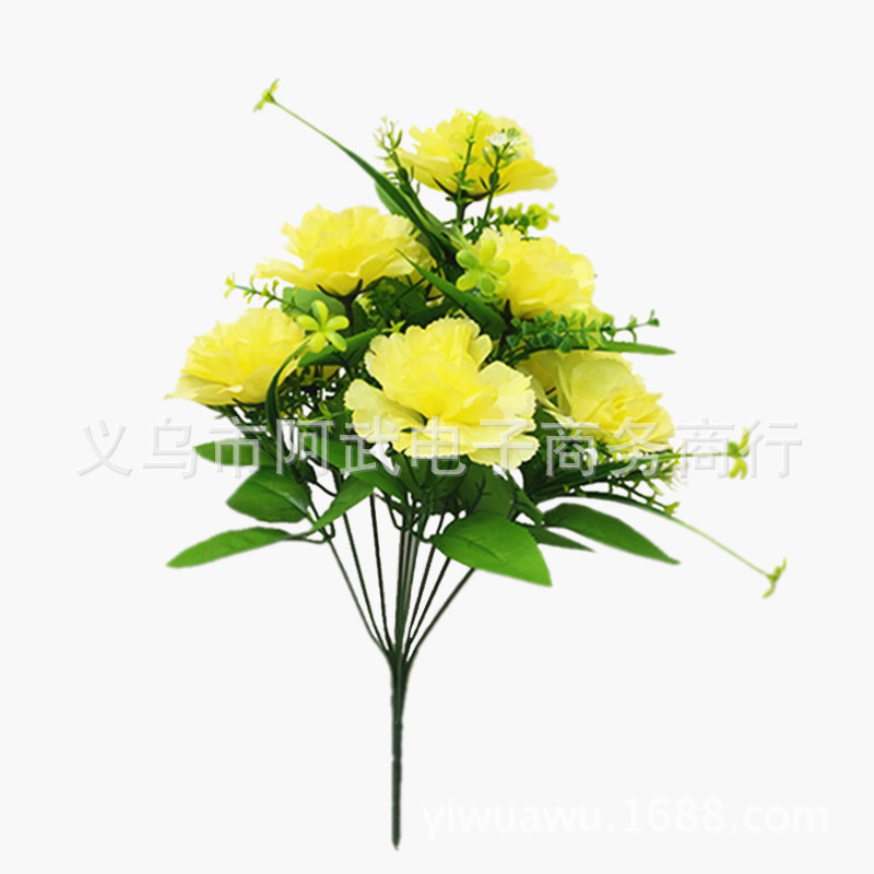 Direct sales of Qingming Festival artificial flowers, cheap flowers, artificial flower art, tomb worship, memorial and funeral supplies, decorative flower arrangements 9 heads pic 1