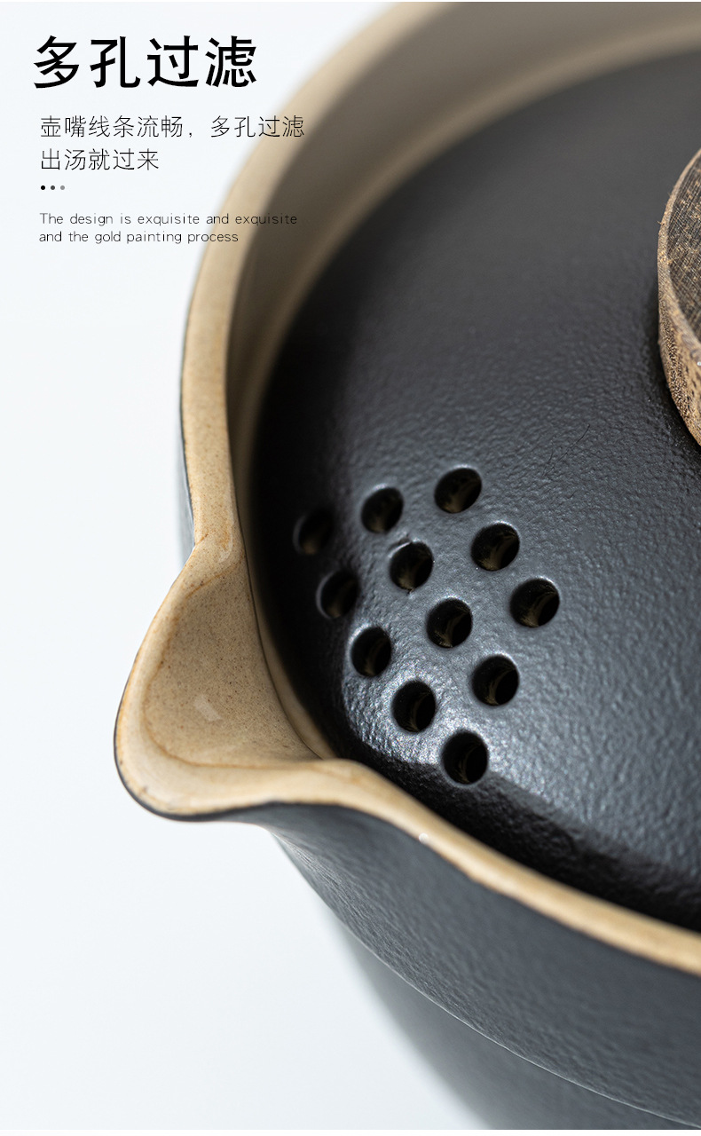 Travel tea set, quick guest cup, one pot, three cups, portable covered bowl, small set, outdoor kung fu set, tea brewing advertising gift pic 39