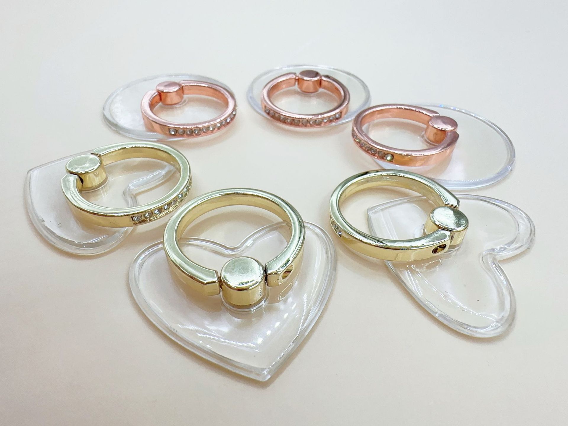 透明钻石指环扣手机支架 水晶指环扣支架金属环手机支架PC亚克力详情2