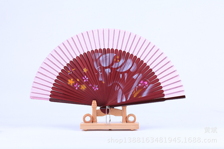 头青喷绘扇  多款花鸟 美女图 高档女扇 珠光柄喷绘丝绸扇子 折扇详情30