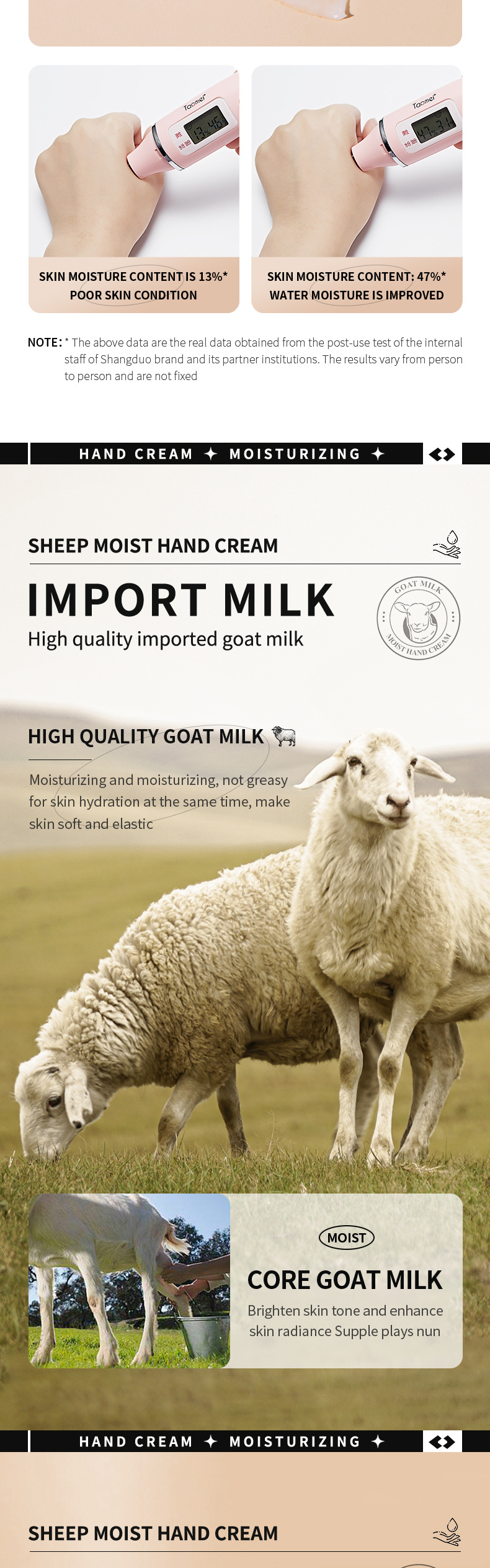 All-english milk hand cream SADOER, goat milk, snail horse oil, hydrating and moisturizing, cross-border export wholesale pic 10