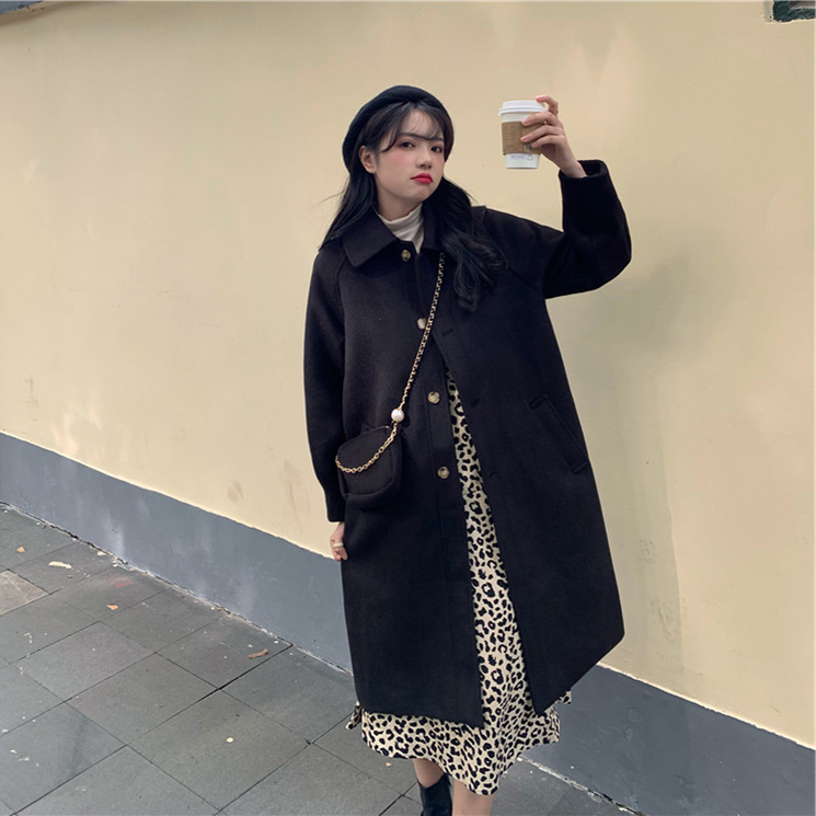 女大衣高级感2022秋冬款韩版学院风呢子风衣气质中长款毛呢外套女详情6