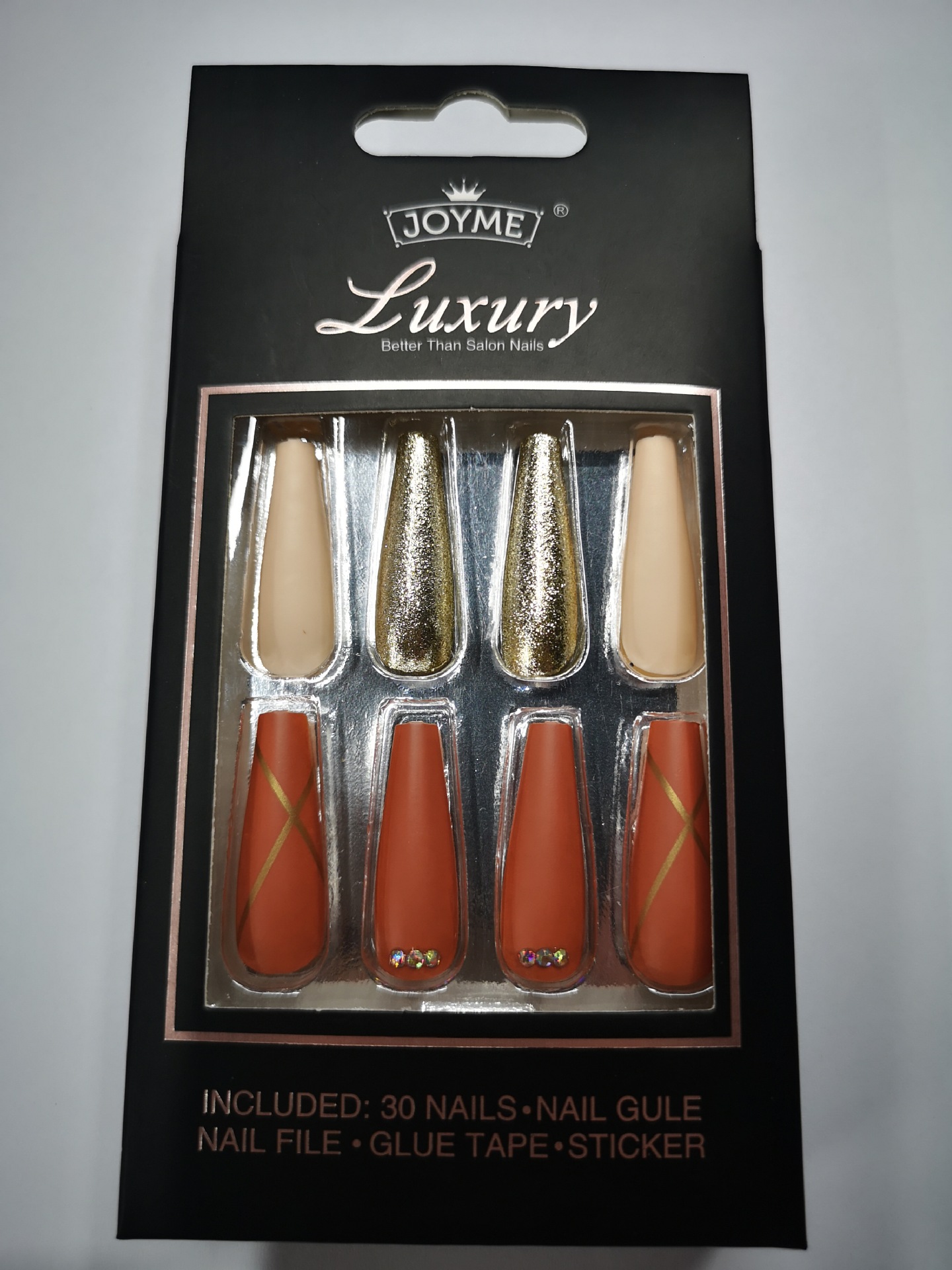 Special offer on 30 pieces of long ballet nail nail patches with diamonds pic 49