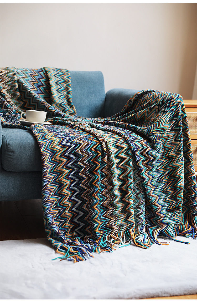 Bohemian sofa blanket, cover blanket, Nordic blanket, summer knitted blanket, office nap blanket, air-conditioned blanket, lap blanket pic 28