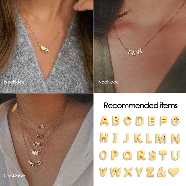 eManco offers stainless steel letter pendant accessories, including 26 English letter pendants and diy jewelry accessories pic 15