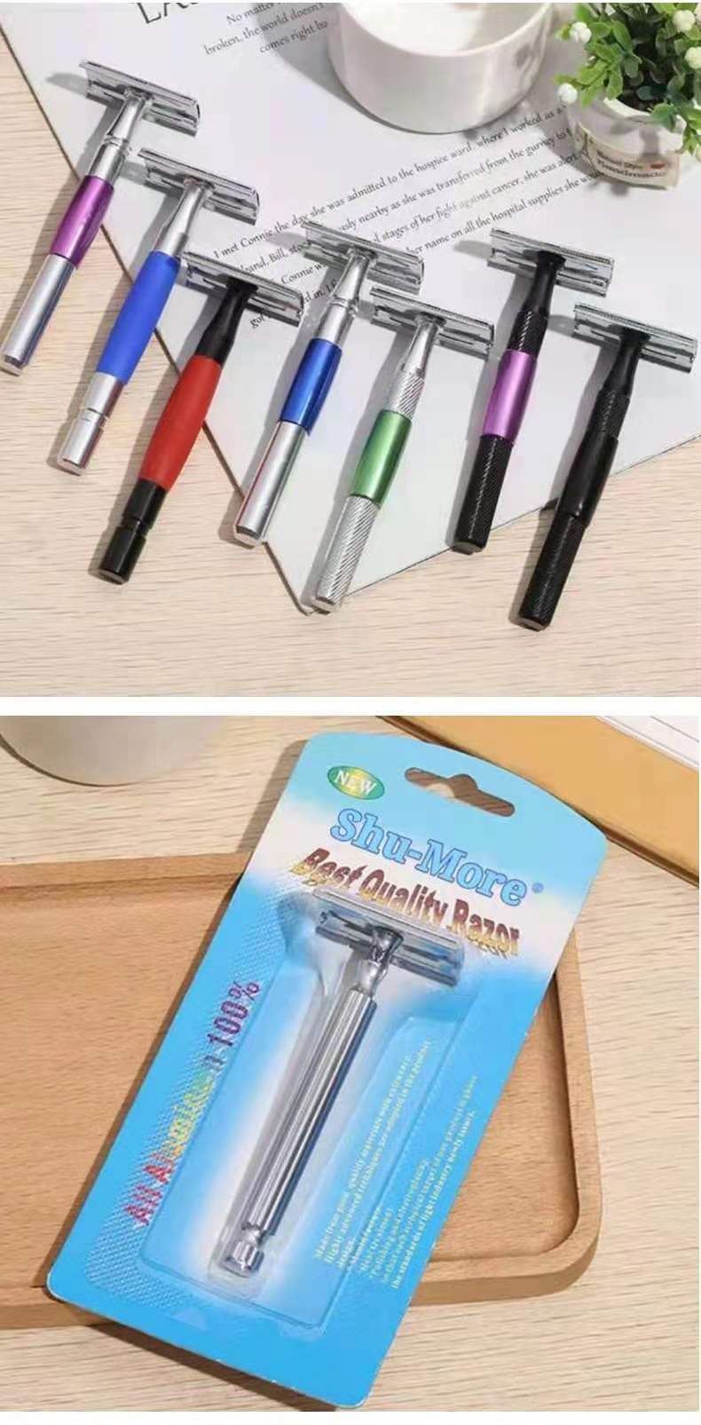 Shuyue Factory Direct sales of classic and retro shavers, old-fashioned razors, double-sided blade holders pic 7