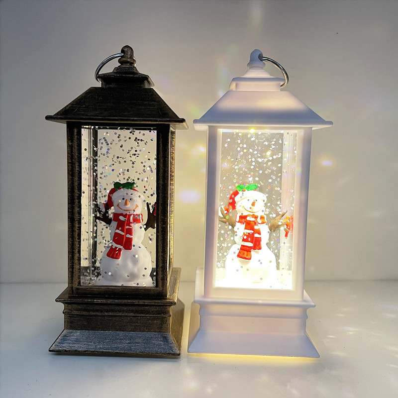 Cross-border Christmas water-filled small wind lantern handicrafts, creative window display items, LED illuminated Santa Claus night lights pic 4