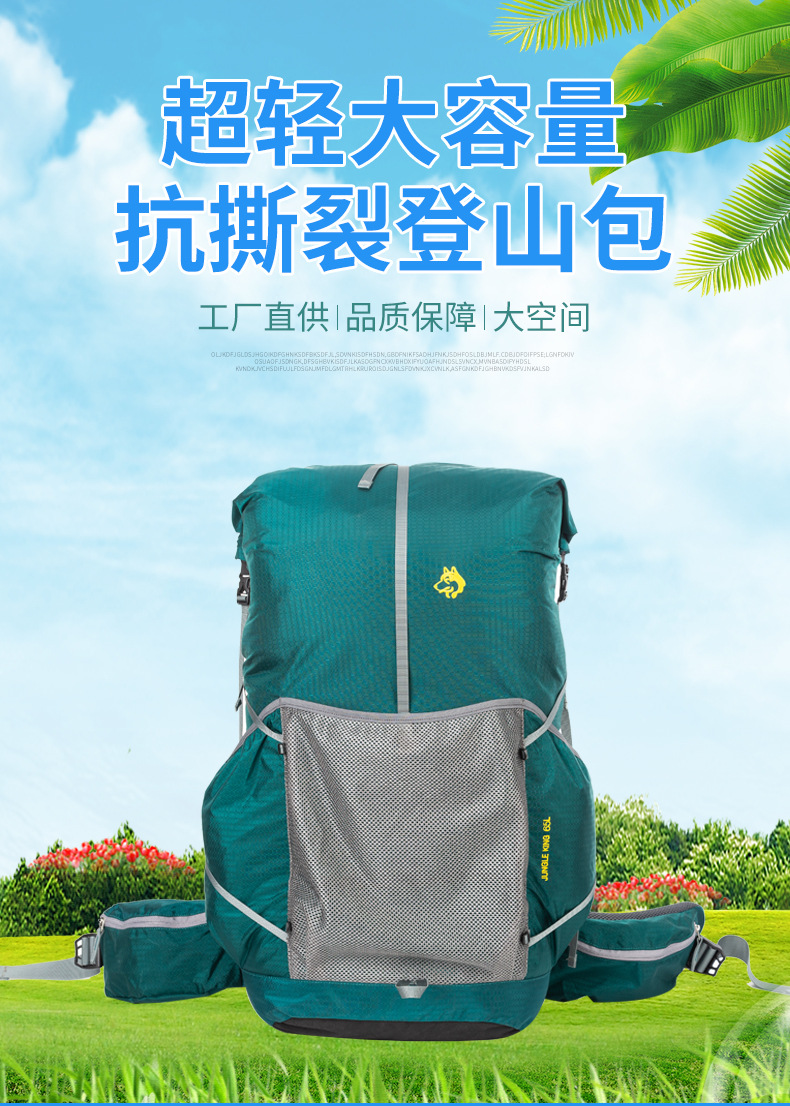 跨境新款户外背包 大容量防水登山包 旅行袋子徒步背包双肩包65L详情1