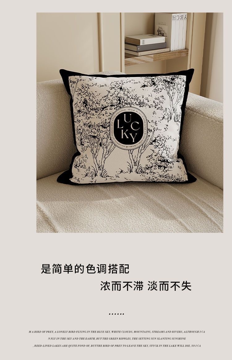 Retro flower pillowcase, country-style light luxury sunflower jacquard pillow, homestay sofa decoration cushion cover, cross-border pic 11